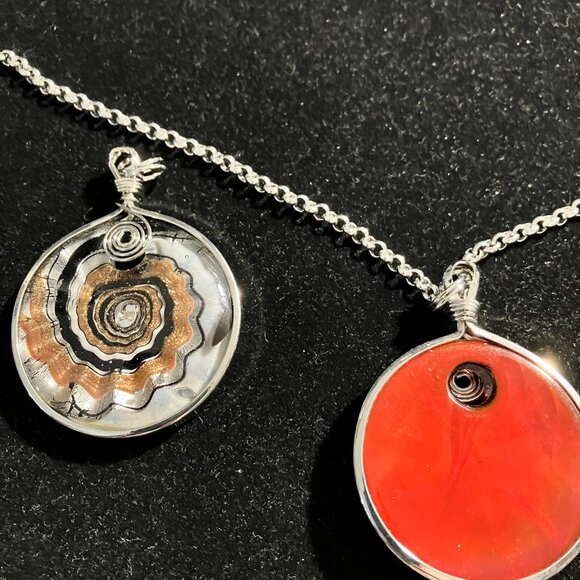 Ocean PendantS (5) + Stainless Steel 29 in Rolo Chain Ocean Wave Lampwork Chain - Picture 13 of 16